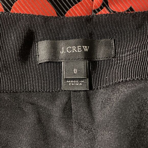 J. Crew Faux Wrap Skirt Jacquard Heart Mini Electric Red Black Bow 8 Lin… - Picture 5 of 6